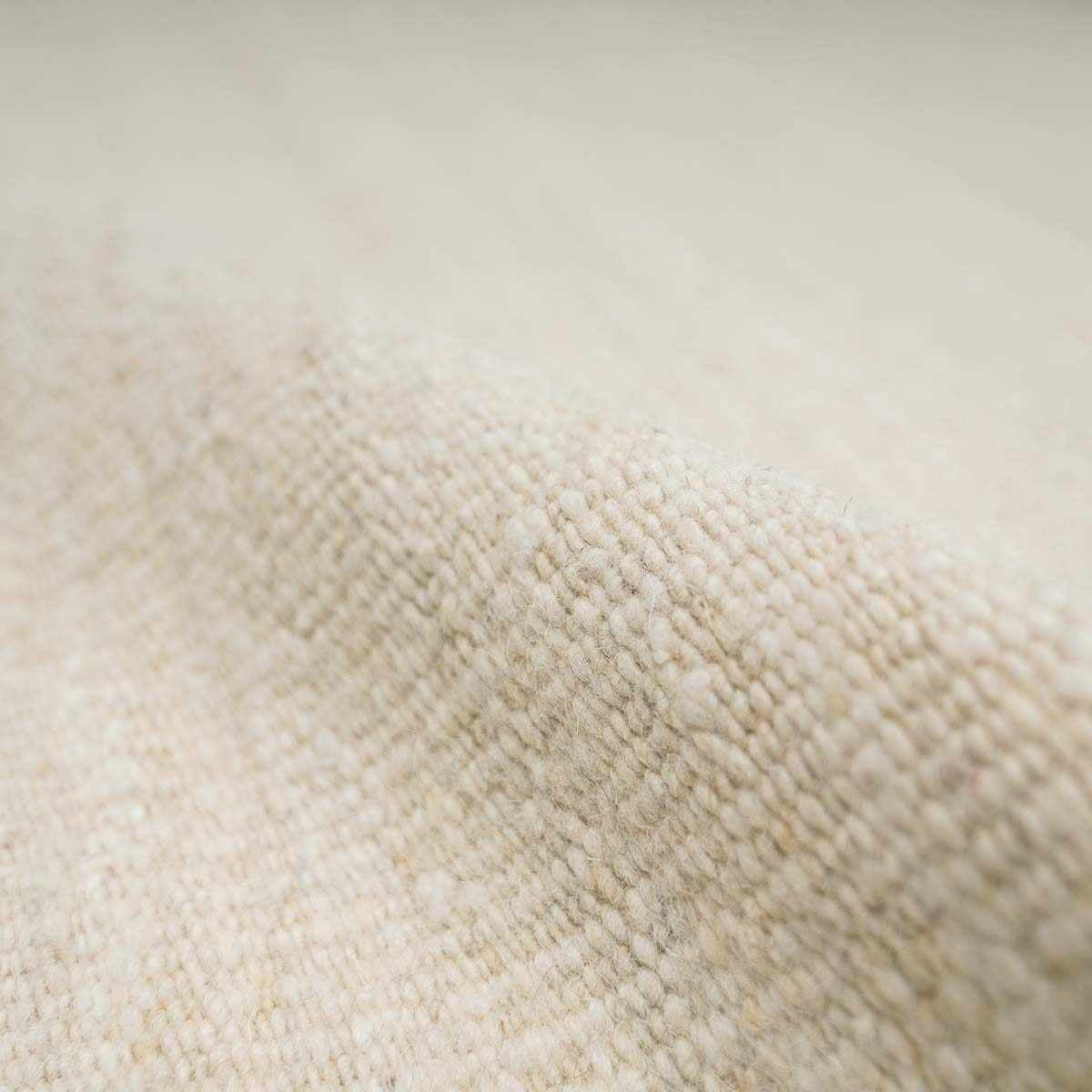 Hauteloom Sancerre Boho Hand Woven Natural Fiber Wool Area Rug - Farmhouse Solid Color Bordered Carpet for Living Room, Bedroom, Dining Room - Ivory, Cream, White, Green - 2' x 3'