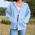 thumbnail image 2 of Women's Street Hooded Zipper Coat Casual Long Sleeve Warm Outerwear Jacket for Everyday Comfort, 2 of 6