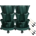 thumbnail image 3 of Gamexcel 3-Tier Green PVC Vertical Garden Planter with Wheels, 3 of 8