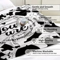 thumbnail image 3 of NICKSUN Bible Verse and Cow Print Blanket, Cow Gifts for Women, Inspirational Christian Gifts for Women Girls, Mothers Day Birthday Wedding Christmas Gifts, Soft Flannel Blanket 50'' x 60'', 3 of 8