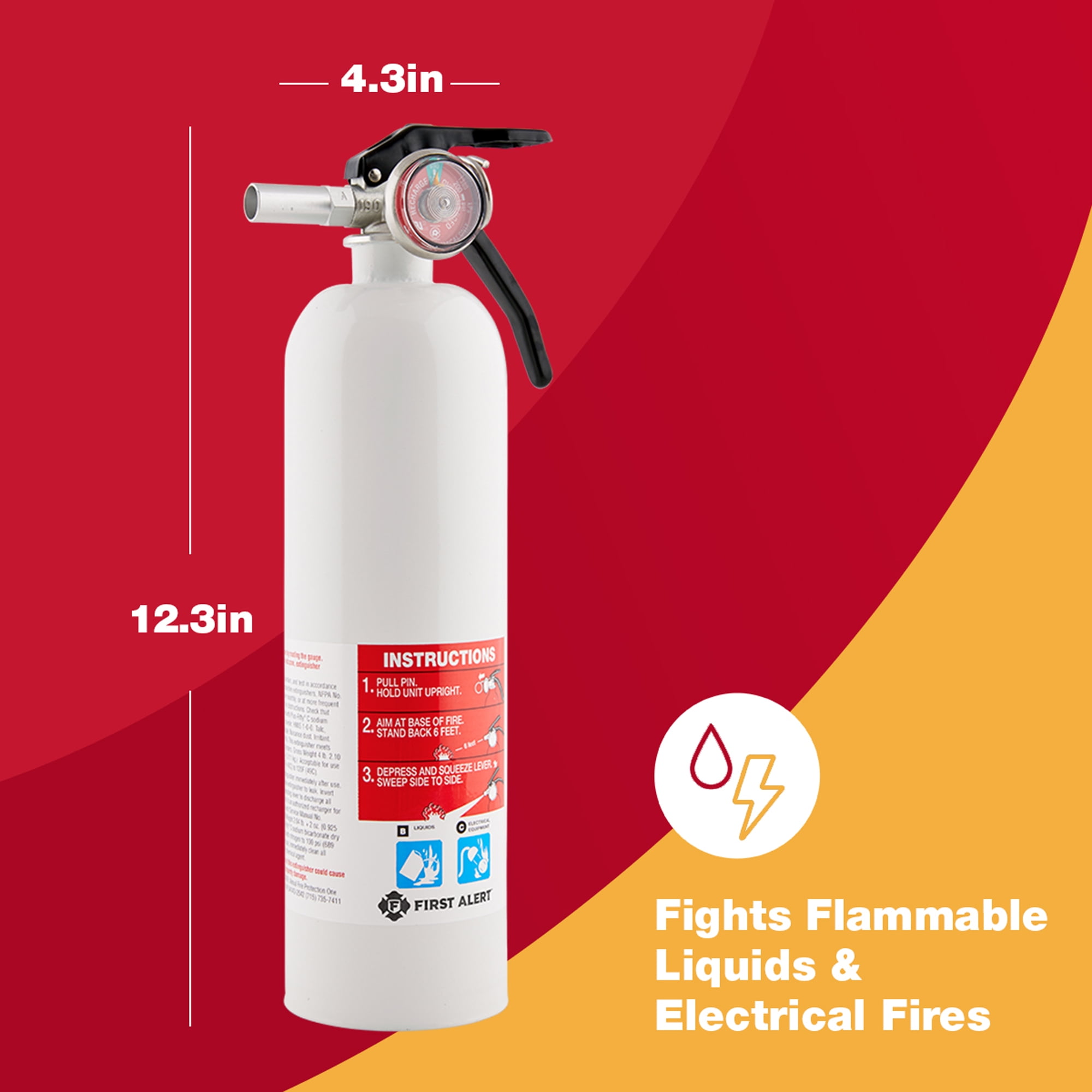 First Alert REC5 Recreation Fire Extinguisher UL Rated 5-B:C, White