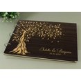 thumbnail image 4 of Wood Engraved Custom Scrapbook Personalized Handmade Tree Design Wedding Guest Book, 4 of 5