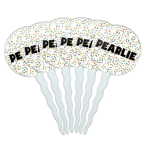 Pearlie Cupcake Picks Toppers - Set of 6 - Mutlicolored Speckles