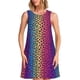 thumbnail image 1 of Balery Leopard Neon Rainbow Gradient Vestidos de verano para mujer con estampado: vestido holgado sin mangas, vestido playero informal y cómodo para días calurosos., 1 of 7