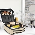 thumbnail image 5 of FORMRS Travel Makeup Bag Large Capacity Train Case Cosmetic Organizer with Adjustable Dividers, Mid Century Glasses, 5 of 8
