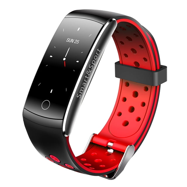 Injueey Q8S Reloj inteligente IP68 Impermeable cardíaco Presión arterial Fitness Deporte Relojes inteligentes rojo