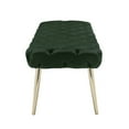 thumbnail image 3 of HomeRoots 490971 20.5 x 20.9 x 48.4 in. Hunter Green & Gold Upholstered Upholstery Bedroom Bench, 3 of 8