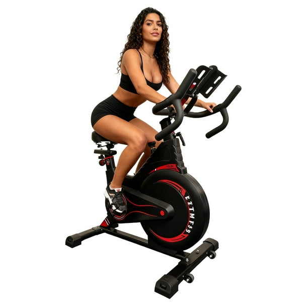 Bicicleta de Ejercicio Profesional Grande Fija Deportiva Spinning Negro