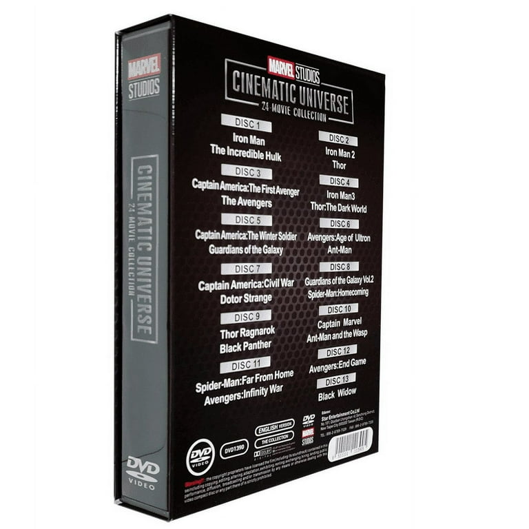 MARVEL マーベル MCU DC 24枚 セット DVD Blu-ray Marvel MCU dvd blu ray collection Thor Iron Man Spider-Man