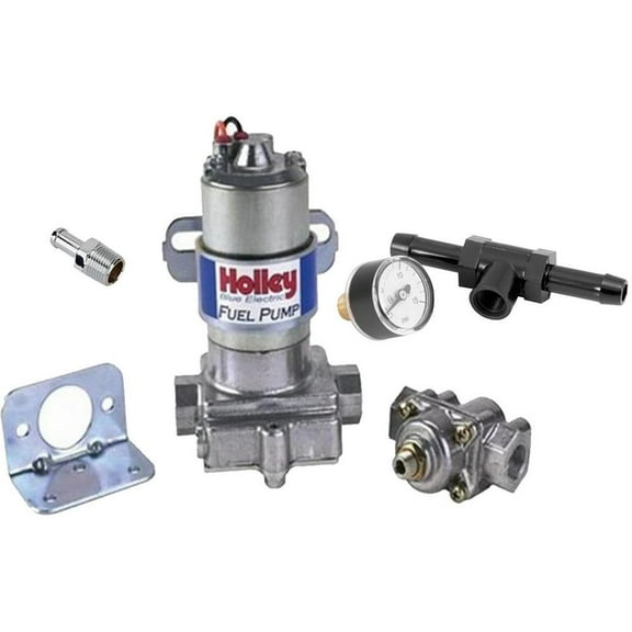 Holley 12-802-1 Blue Electric Fuel Pump/Press Gauge, CHR Fitting