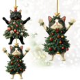 thumbnail image 4 of Christmas Ornaments, Black Cat Christmas Decorations, Cute Screaming Cat Christmas Tree Hanging Ornaments, 2D Acrylic Printed Christma Tree Decor, Xmas Tree Pendants For Cats Lovers Gifts,A, 4 of 5