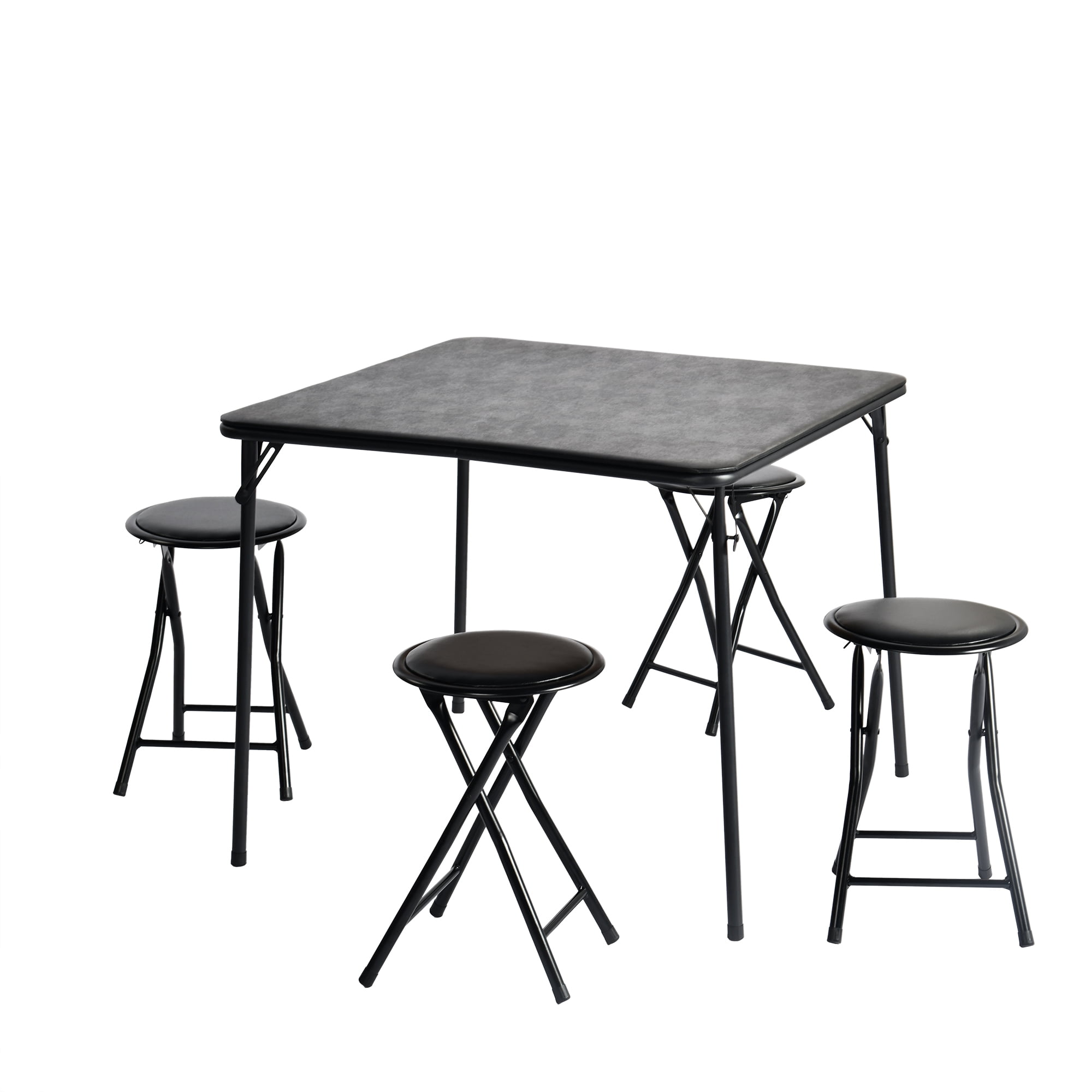 Walnut Finish Folding Table with Steel Frame, Lightweight Portable Foldable Desk, Space-Saving Multi-Purpose Table for Dining Office Indoor Outdoor Use