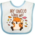 thumbnail image 3 of Inktastic My Uncle Loves Me Cute Baby Fox Boys or Girls Baby Bib, 3 of 4
