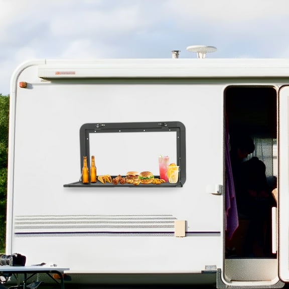 RV Foldable Table, Folding Table, Lockable Table Black 31.5 *17.72 in