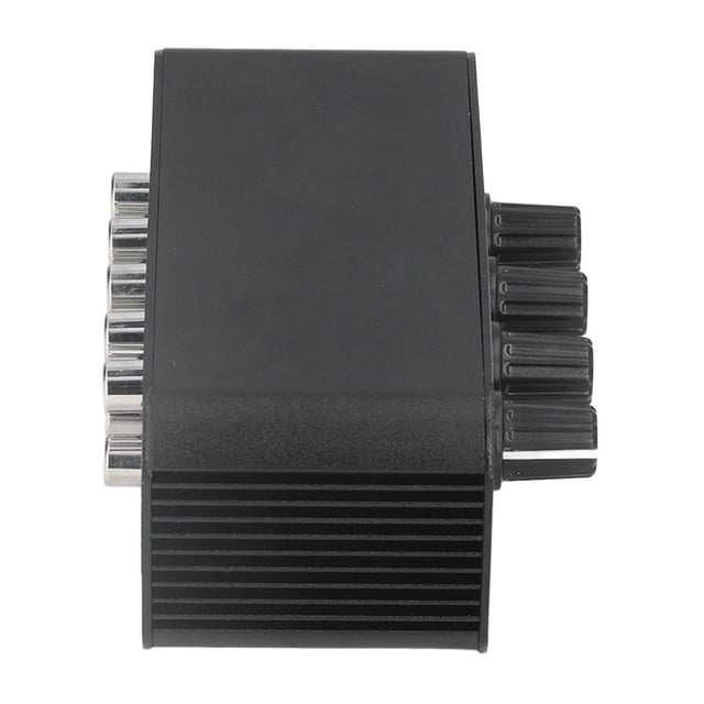 Mezclador de Sonido Estéreo, 4 Canales DC 5-19V 3.5 mm Interfaz Mezclador Estereo Aleaco de Aluminio Controles de Volumen Separados Parauriculares