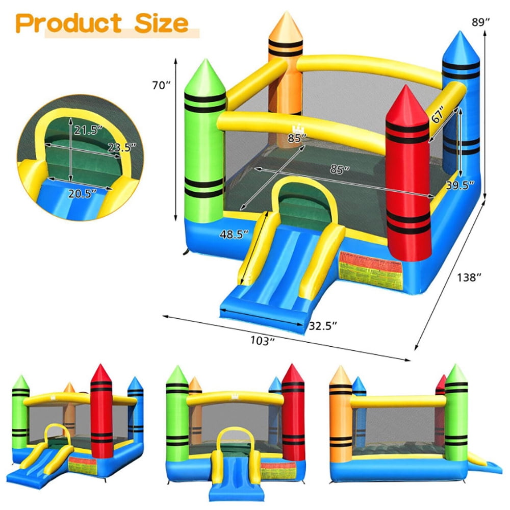 Aimee Lii Kids Inflatable Bounce House with Slide and Ocean Balls Not Included Blower, Kids Bounce House