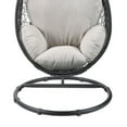 thumbnail image 4 of Oval Wicker Swing Chair with Mesh Pattern, Black and Beige, 4 of 5