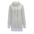 thumbnail image 4 of Letdown Long Sleeve Sweatshirts Dresses for Women 2025 Fall Oversized Crewneck T Shirts Casual Stright Hooded Tunic Dress Knee Length (Grey, L), 4 of 8