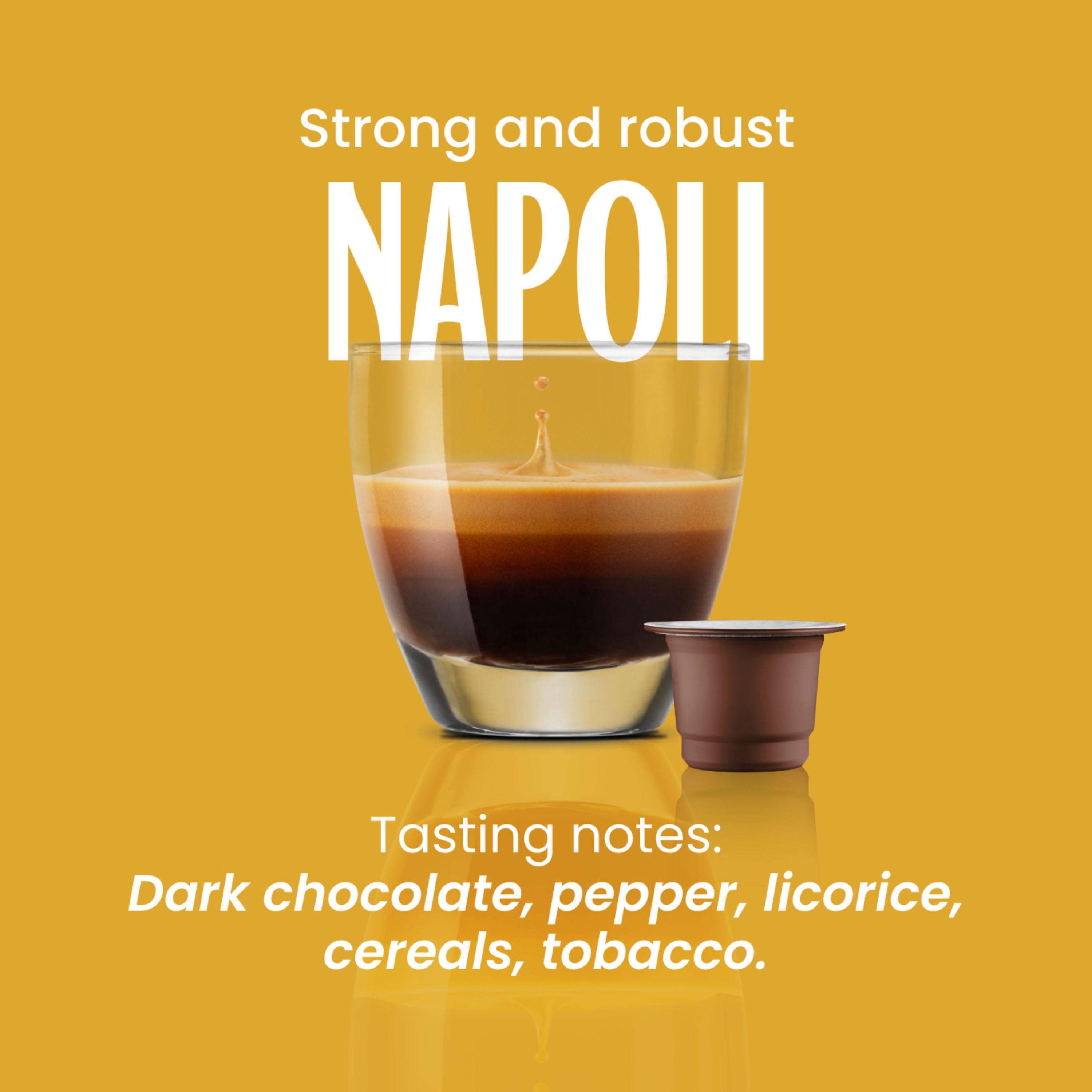 Caffe Vergnano 1882 Medium Roast Espresso Original Line Machine Compatible Capsules, Single-Serve Arabica Robusta Espresso Coffee, Italian Coffee for Nespresso Machines, Intensity 10/10, Napoli,50 Ct