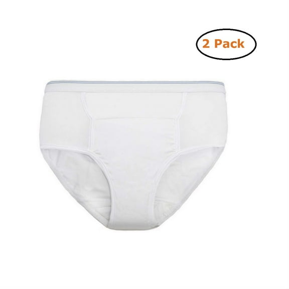 Men's Reusable Incontinence Brief 6oz - Size -Medium 34-36 - Pack of 2