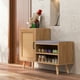 thumbnail image 3 of Costway Banco De Zapatos De Ratán, Con Cojín De Asiento Extraíble, 3 Estantes Ajustables, Patas De Madera Maciza, Organizador De Zapatos 2 En 1 Para Vestíbulo, Sala De Estar, Dormitorio, 3 of 4