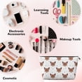 thumbnail image 3 of Toiletry Bag, Abstract Cute Cat Face Leather Waterproof Travel Makeup Cosmetic Bag Organizer, Large Capacity Toiletry Bag for Travel Size Toiletries, Skin Care Bag for Women, 3 of 8