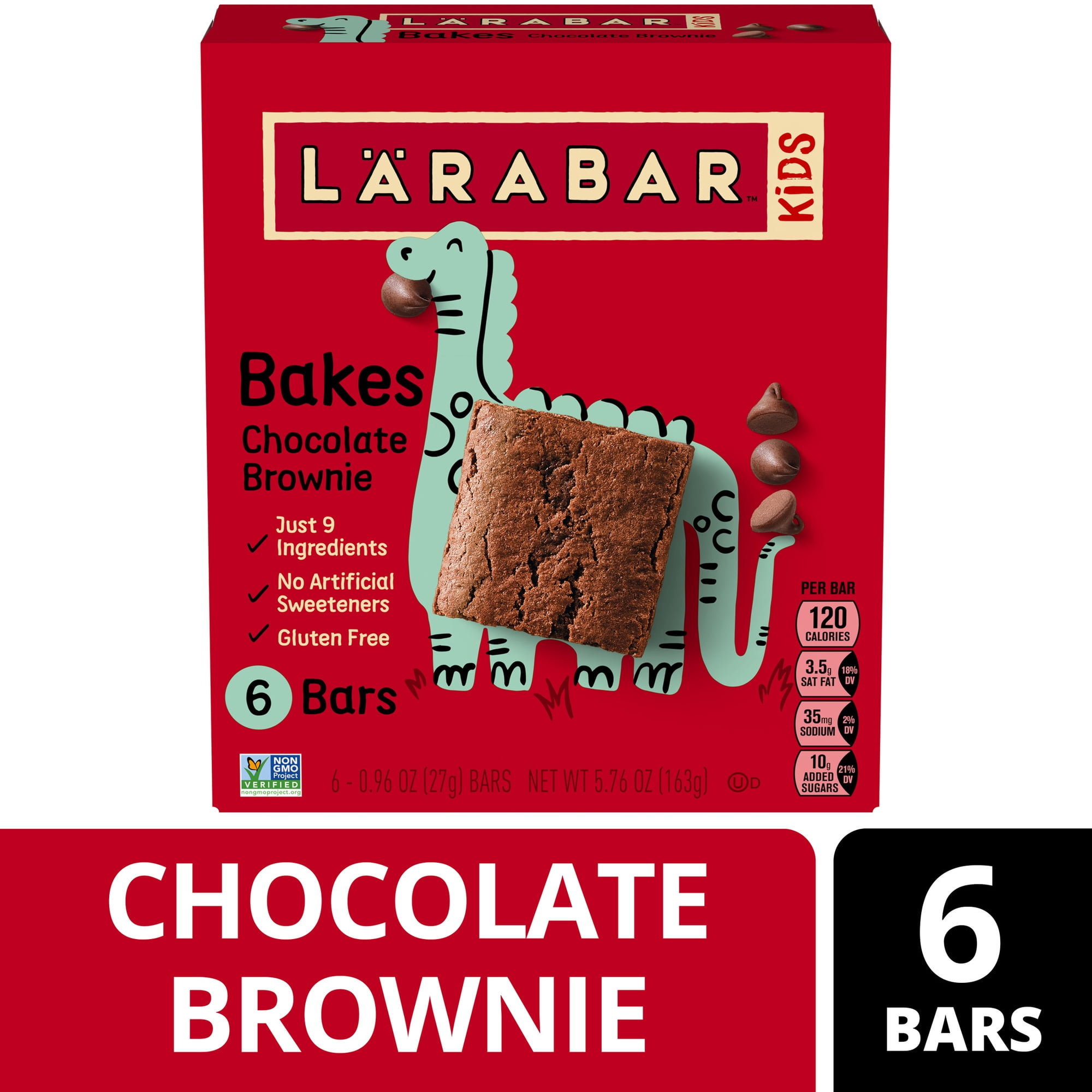 Larabar Kids, Bakes Chocolate Brownie Bars, Gluten Free, 6 Ct, 5.76 oz