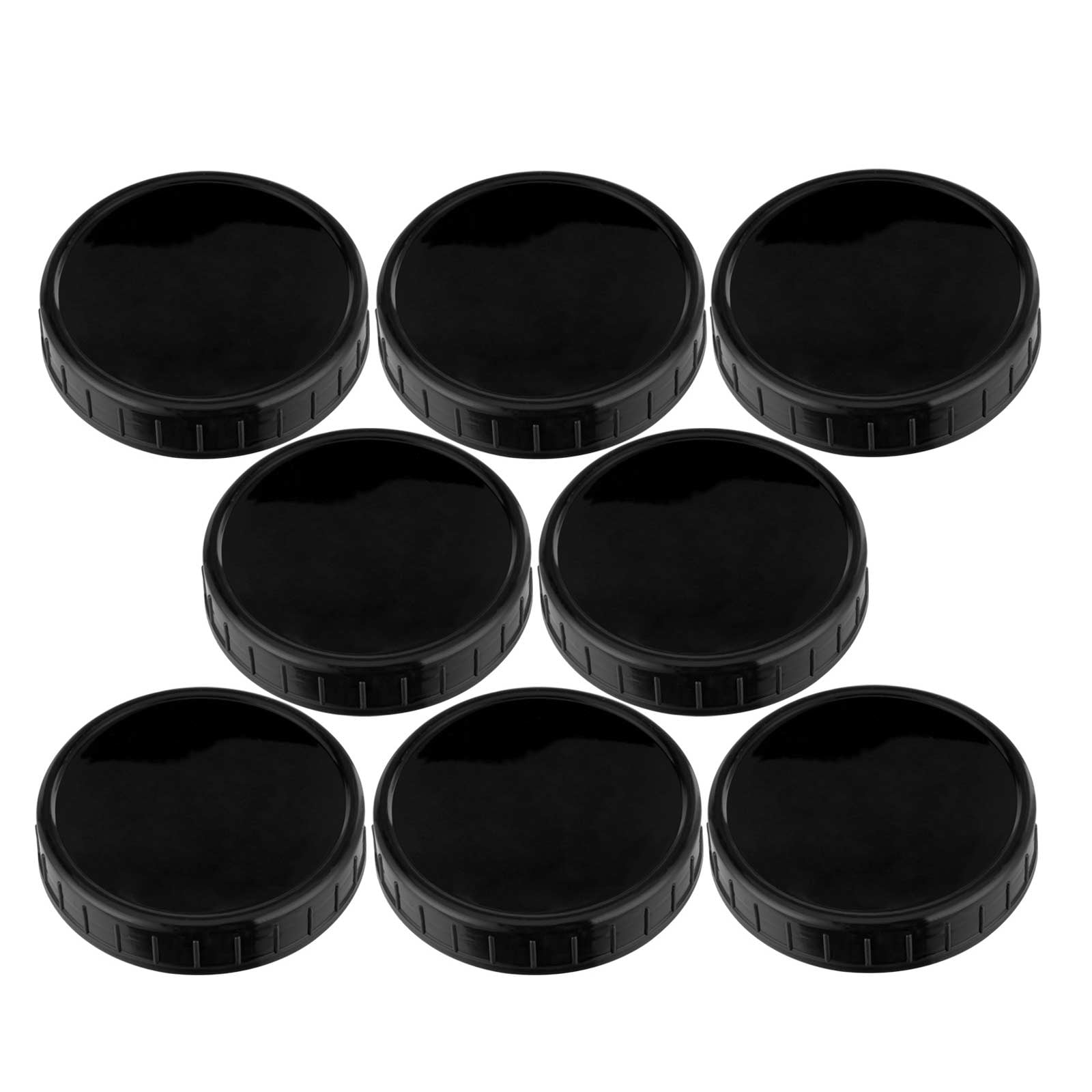 Hapeisy 8 Count Canning Jar Lids Wide Mouth - Plastic Mason Jar Lids with Silicone Seals Rings，Food Storage Leak-Proof Plastic Candy Jar Lids ， Leak-Proof & Anti-Scratch Resistant Surface（86mm ）