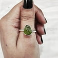 thumbnail image 4 of Natural Peridot Ring, Rough Peridot Gemstone Ring, August Birthstone, Simple Plain Ring, 925 Sterling Silver, Womens Ring, Christmas, Thanksgiving, Handmade, Statement Jewelry, Rough Gemstone Jewelry, 4 of 5