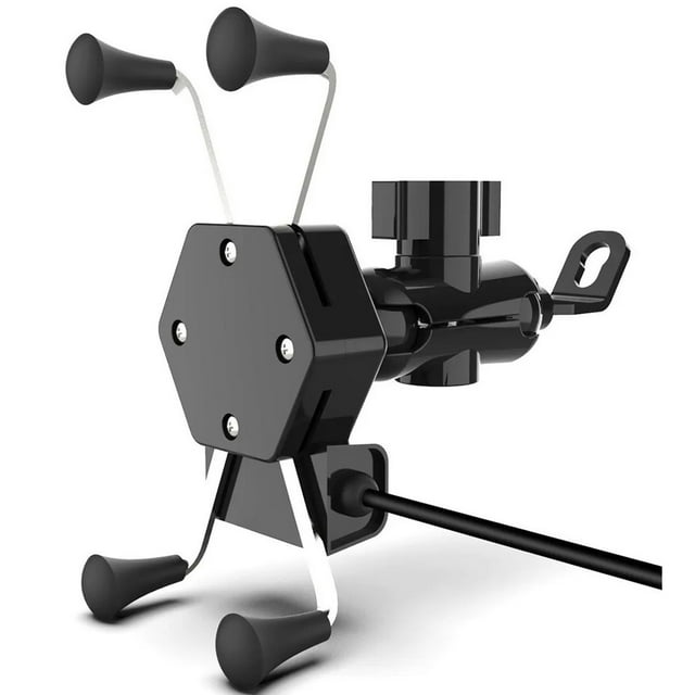 Soporte Celular Metálico Accesorios Vcoapa con Cargador para Motocicleta Negro