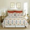 thumbnail image 4 of Victoria's Garden King Quilt Set Floral Watercolor Reversible Bedspread Coverlet For All Seasons, 4 of 9