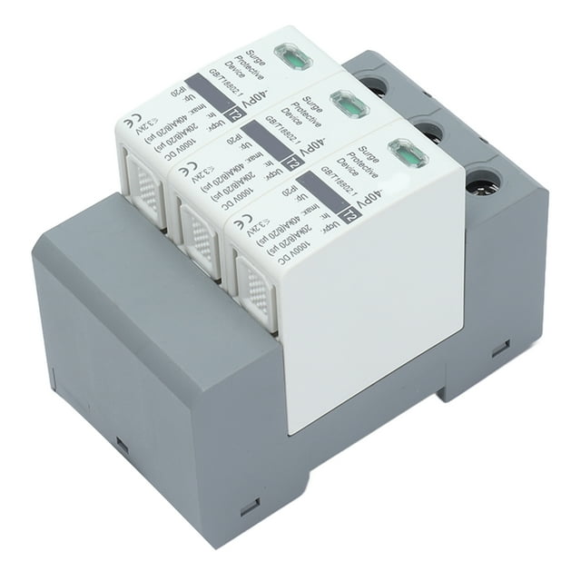 Dispositivo de protección contra sobretensiones 3P Pararrayos de baja tensión para sistemas de alimentación de CC de 20 a 40 KA, 1000 V CC