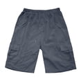 thumbnail image 4 of Gtoiithly Plus-Size Women's Summer Trousers, Simple & Loose-Fit Cotton-Linen Casual High-Waisted Shorts, Mid-Length (5-Point) Cargo Style with Pockets Grey XL, 4 of 4