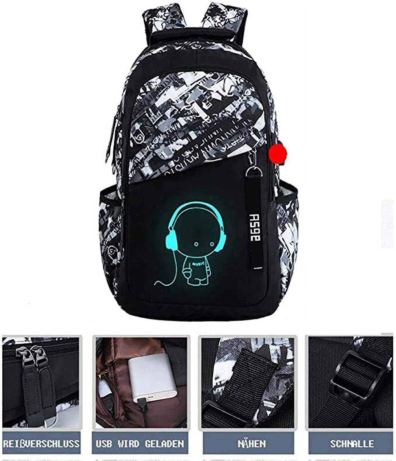 Asge 2 sets backpack school trendy print school bag boys sport