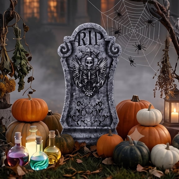 suore Halloween Outdoor Decor, Halloween RIP Graveyard Tombstones, Halloween Tombstones Outdoor Decorations for Graves Decorations with Metal Stakes for Cemetery Yard Lawn Party Decor