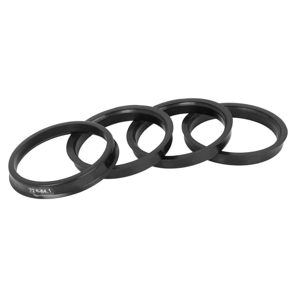 Unique Bargains 4pcs Black Plastic 72.6mm to 64.1mm Car Hub Centric Rings Wheel Spacer