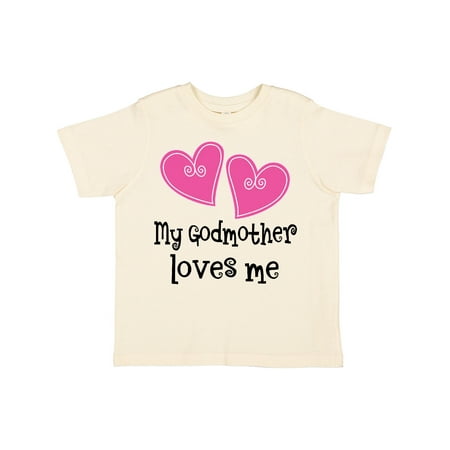 

Inktastic My Godmother Loves Me Hearts Gift Toddler Toddler Girl T-Shirt