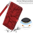 thumbnail image 2 of Compatible with iPhone 15 Wallet Case Women Leather Flip with Wrist Strap Kickstand Magnetic with Card Holder Adjustable Stand Protective Case for iPhone 15 6.1 inch Life Tree Red, 2 of 7