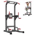 thumbnail image 1 of Soges Power Tower Dip Station Pull Up Bar Workout Multi-Function Adjustable Height Strength Training Equipment for Home Gym, Black, 1 of 10