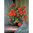 thumbnail image 2 of Artov, Sergei 19x24 White Modern Wood Framed Museum Art Print Titled - Red Poppies, 2 of 4
