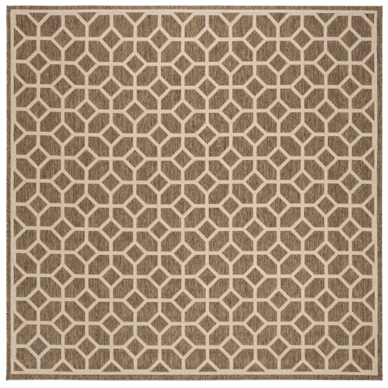 SAFAVIEH Beach House Kadri Geometric Indoor/Outdoor Area Rug, Beige/Cream, 3' x 5'
