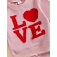 thumbnail image 6 of Infant Toddler Baby Girl Valentines Day Outfit Love Heart Sweatshirt Pant Sets Valentine's Gift Set, 6 of 8