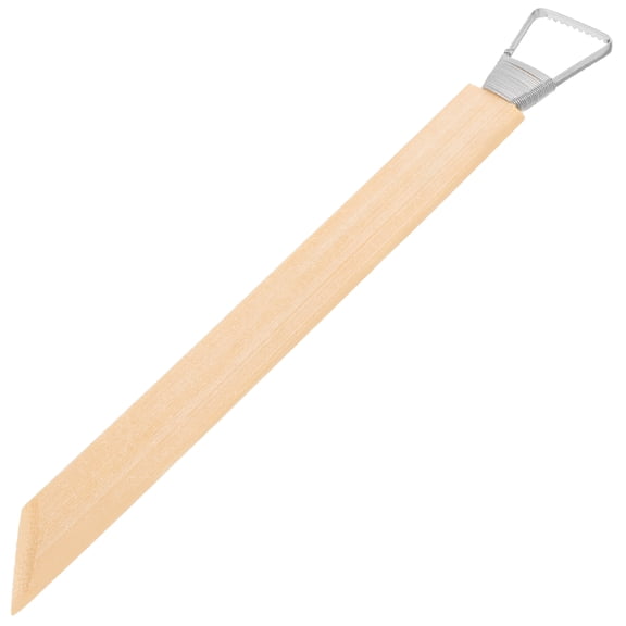 FRCOLOR 5-Piece Clay Sculpting Tool Kit with Wood and Metal Scrapers for Pottery, Crafting, and Art Projects in Beige