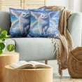 thumbnail image 5 of Ambesonne Cat Throw Pillow Cover 2 Pack, Pegasus Kitty Flies Clouds Sky, 20", Azure Blue Pale Pink, 5 of 7