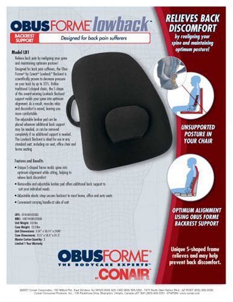 Obusforme Lowback Backrest Support - image 2 of 3