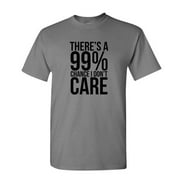 Uhndy Men's Printed Short Sleeve, 99% CHANCE I DON'T CARE - Men's Cotton T-Shirt，Gray