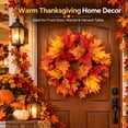 thumbnail image 5 of PYURTEP Fall Wreaths for Front Door, Artificial Maple Leaf Wreath, Thanksgiving Harvest Fall Decor for Wall Window, 16.54 inch, 5 of 7