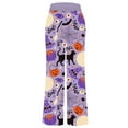 thumbnail image 4 of Fiaer Womens Halloween Pajamas Pants Pumpkins Sleepwear Trousers Cute Soft Loose Fit Trendy High Waist Pjs Slacks Dark Blue L, 4 of 5