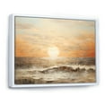thumbnail image 2 of Designart "Horizon Bathed In Beige And Gold Beach Sunset" Coastal Sunset Floater Framed Wall Art Living Room, 2 of 5