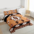 thumbnail image 3 of Homewish Rustic Western Aztec Bedding Comforter Set,Ancient Boho Tribal Twin Comforter Sets,Brown Beige Black Bedding Set For Men Women,Breathable Home Decor Reversible,2pcs, 3 of 8